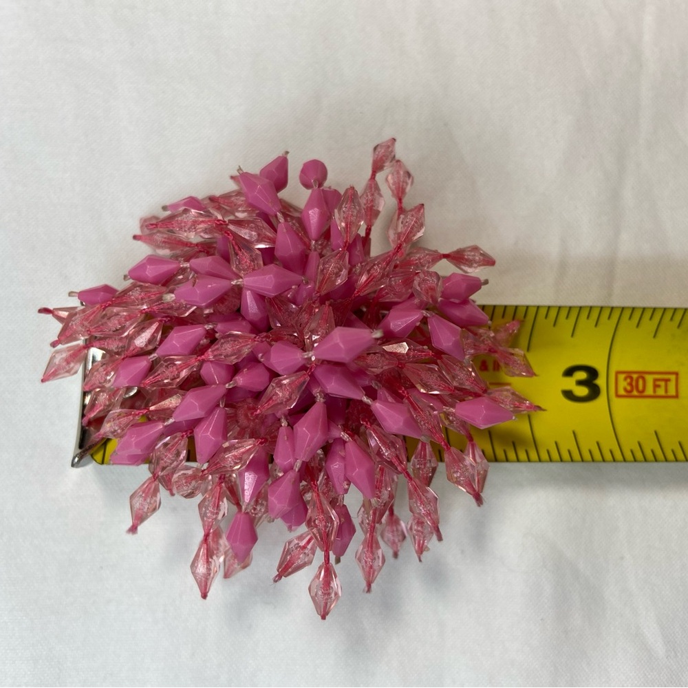 Vintage Pink Beaded Atomic Firework Brooch 1960’s - Picture 4 of 4